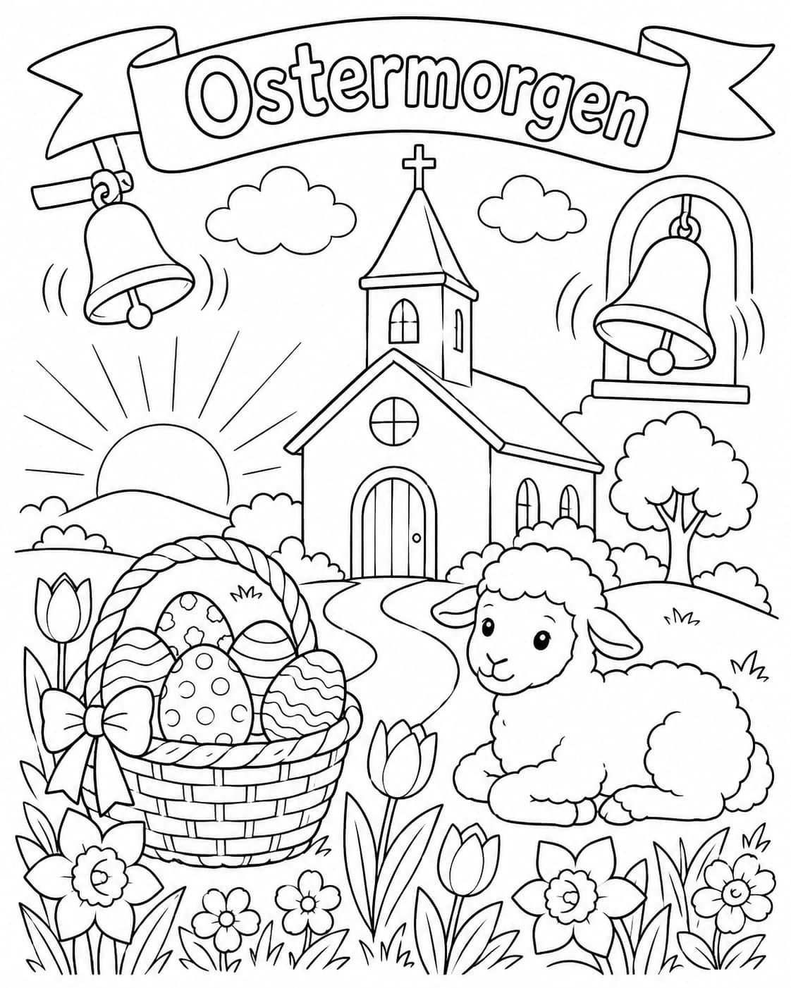 Ostern Motiv 9 als kostenloses Ausmalbild für Kinder